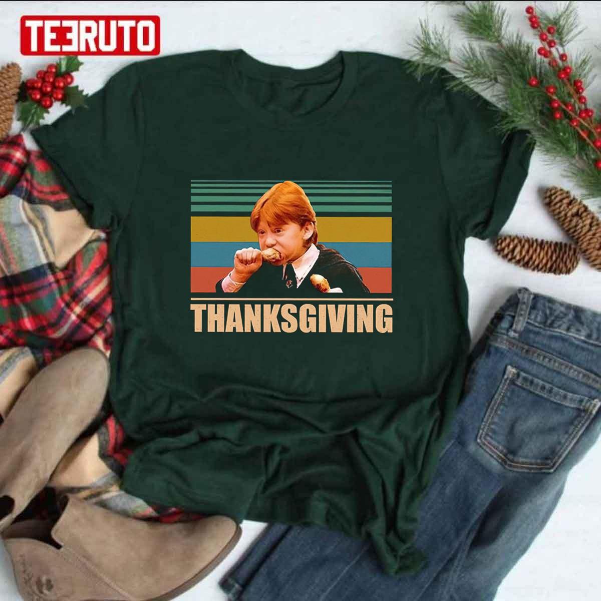 Ron Weasley Thanksgiving Funny Eating Turkey Legs Unisex Sweatshirt