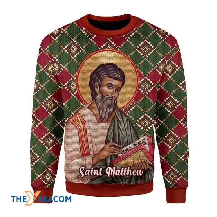 Saint Matthew Reading Book All Over Printed Sweater
