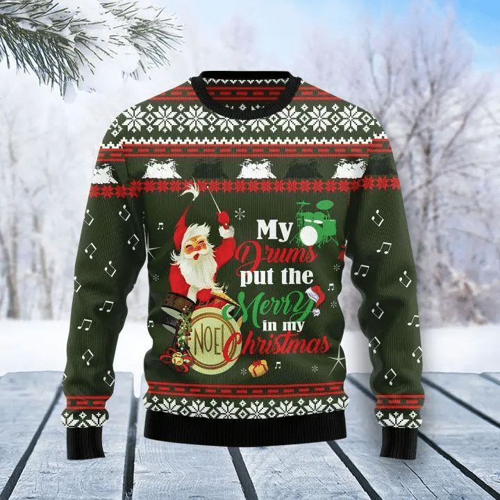 Santa And Drum 3D Sweater