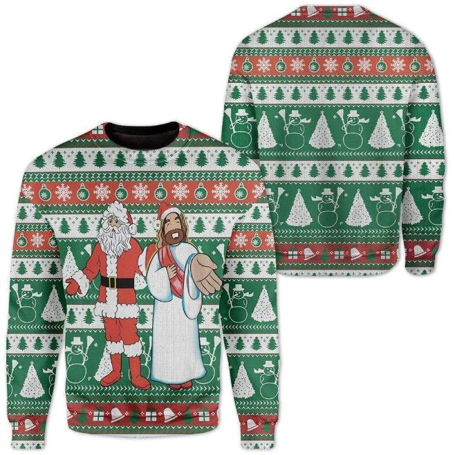 Santa And Jesus Sweater