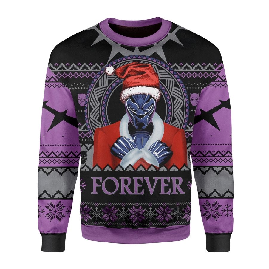 Santa Black Panther Wankada All Over Printed Sweater