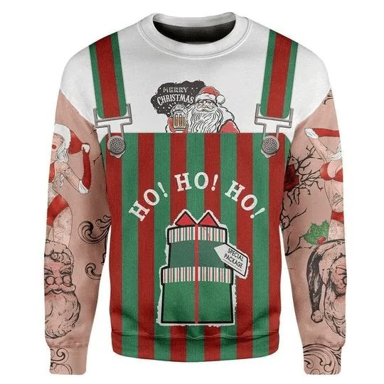 Santa Christmas All Over Printed Sweater