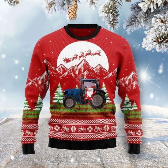Santa Claus Rides Truck All Over Printed Sweater