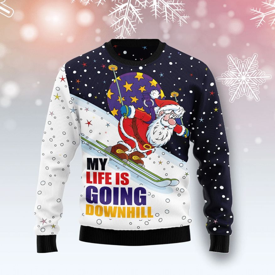 Santa Claus Ski All Over Printed Sweater