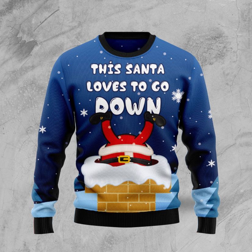 Santa Goes Down All Over Printed Sweater