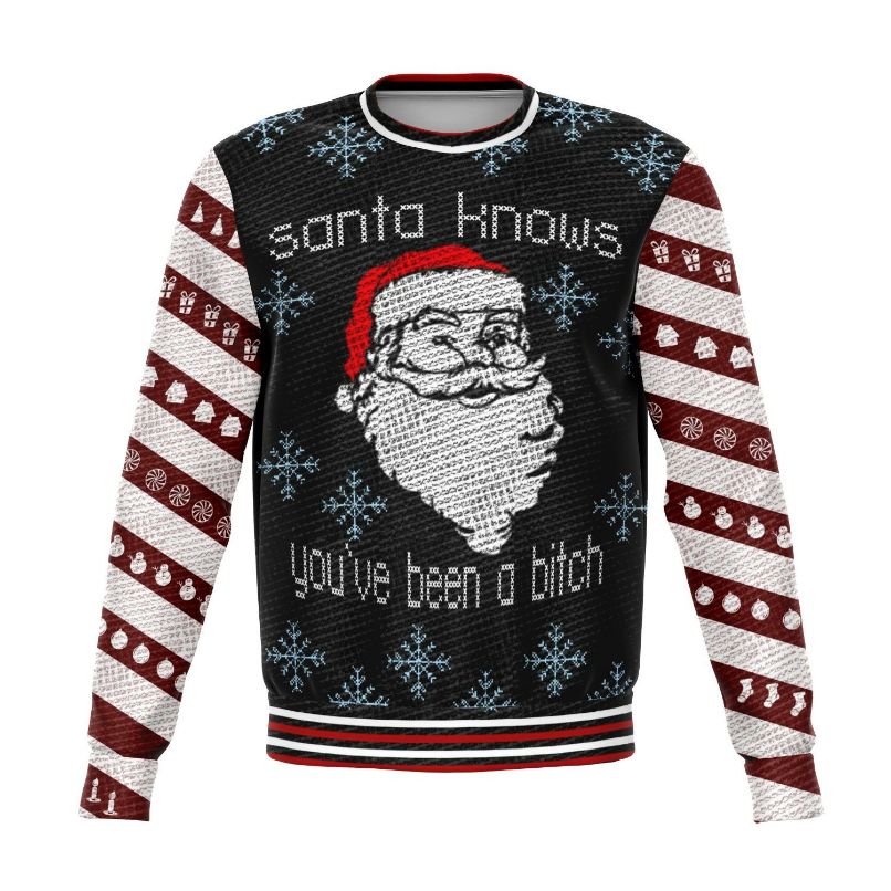 Santa Knows All Over Printed Sweater