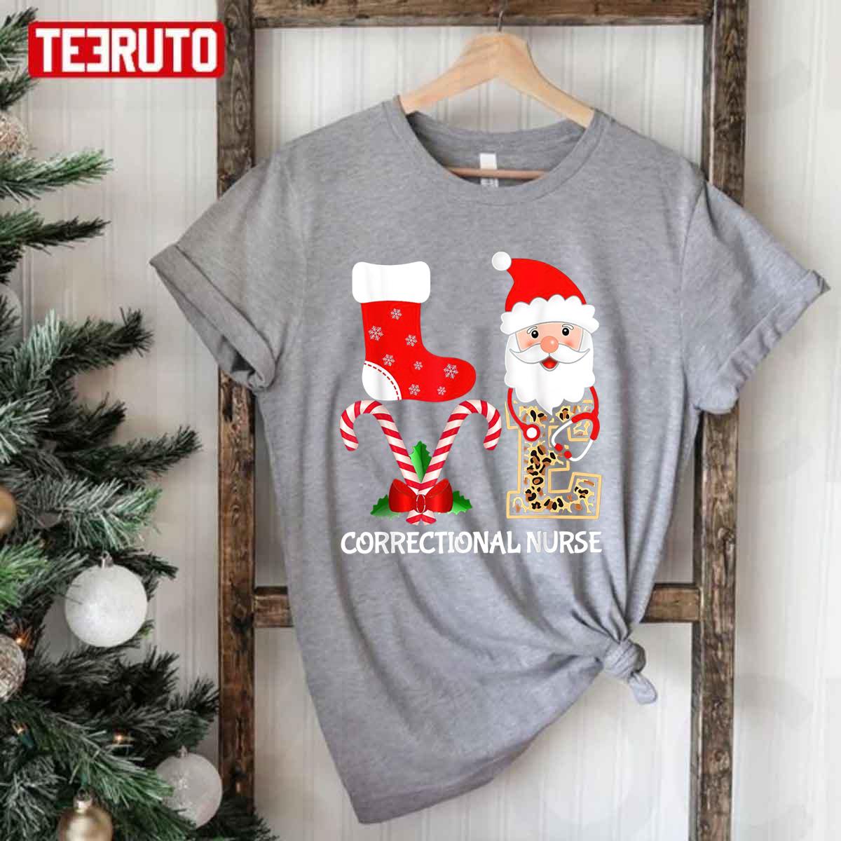 Santa Love Correctional Nurse Christmas Unisex T-Shirt