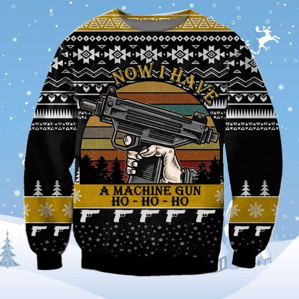 Santa Now I Have A Machine Gun Ho-Ho-Ho Wool Knitted Christmas Sweater