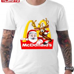 Santa Reindeer McDonalds Merry Christmas Unisex T-Shirt