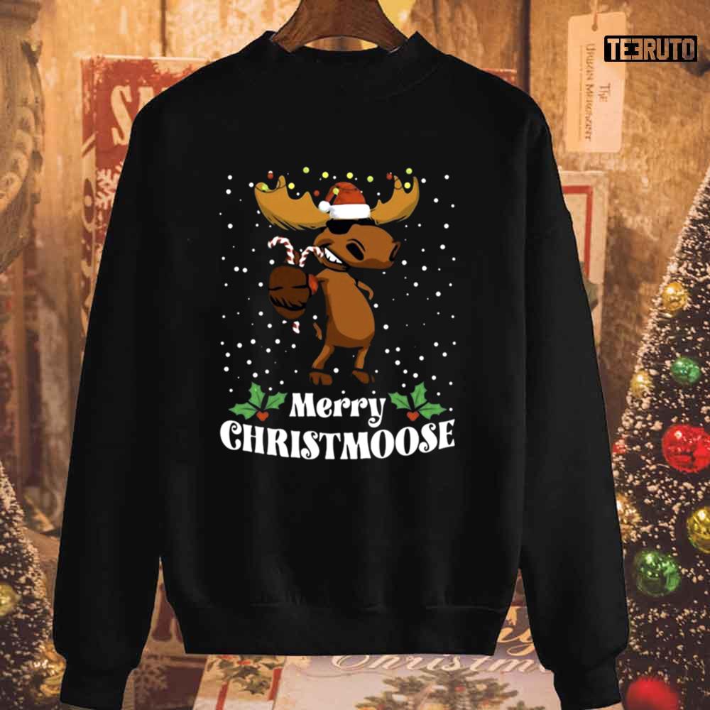Santa Reindeer Merry Christmoose Christmas Unisex Sweatshirt