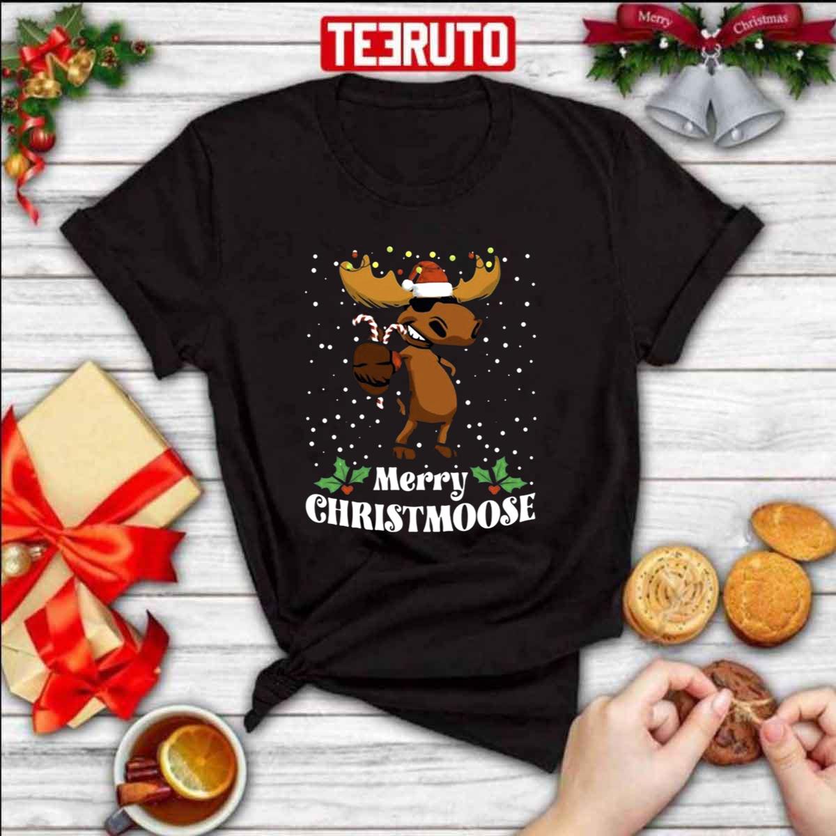Santa Reindeer Merry Christmoose Christmas Unisex Sweatshirt