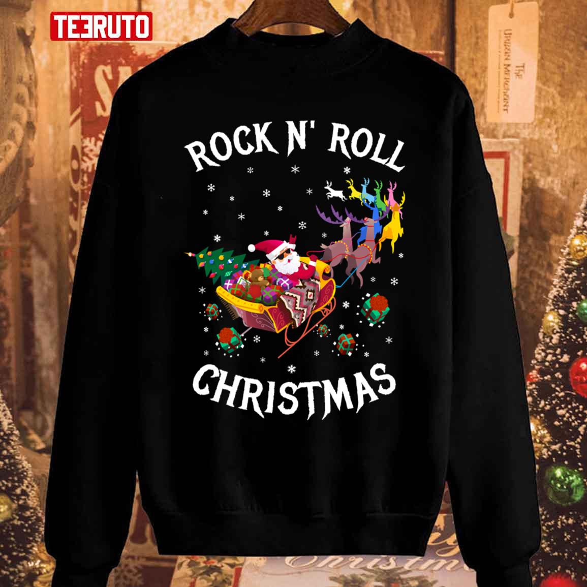 Santa Rock N’ Roll Christmas Unisex Sweatshirt