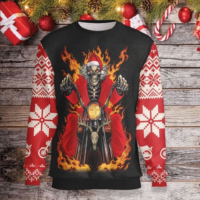 Santa Skeleton Driving