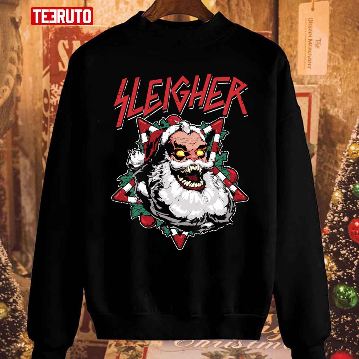 Santa Sleigher Metal Rock Christmas Unisex Sweatshirt