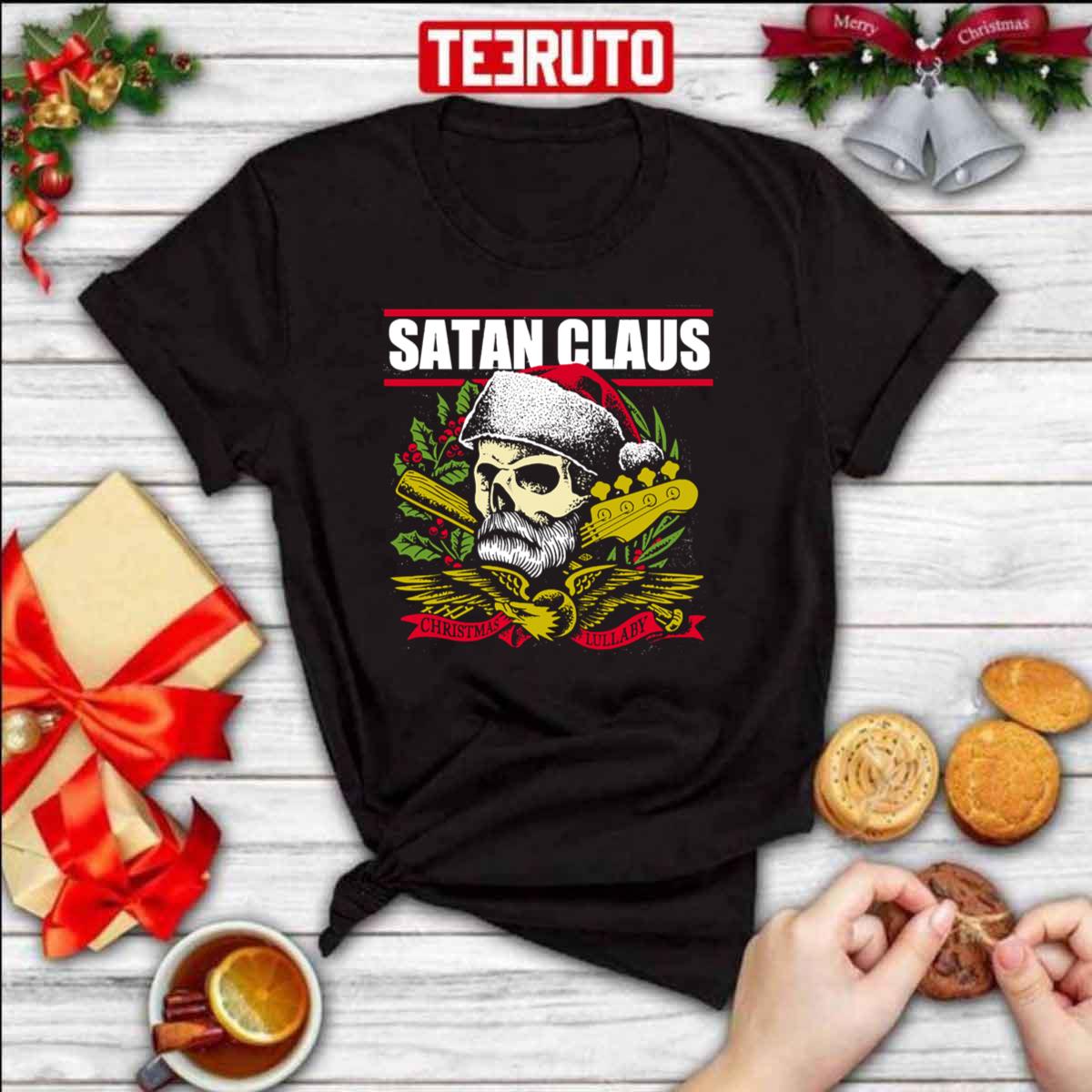 Satan Claus Rock Xmas Skull Unisex T-Shirt