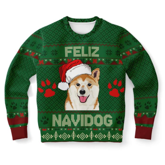 Shiba Inu Feliz Navidog Ugly Christmas Wool Knitted Sweater