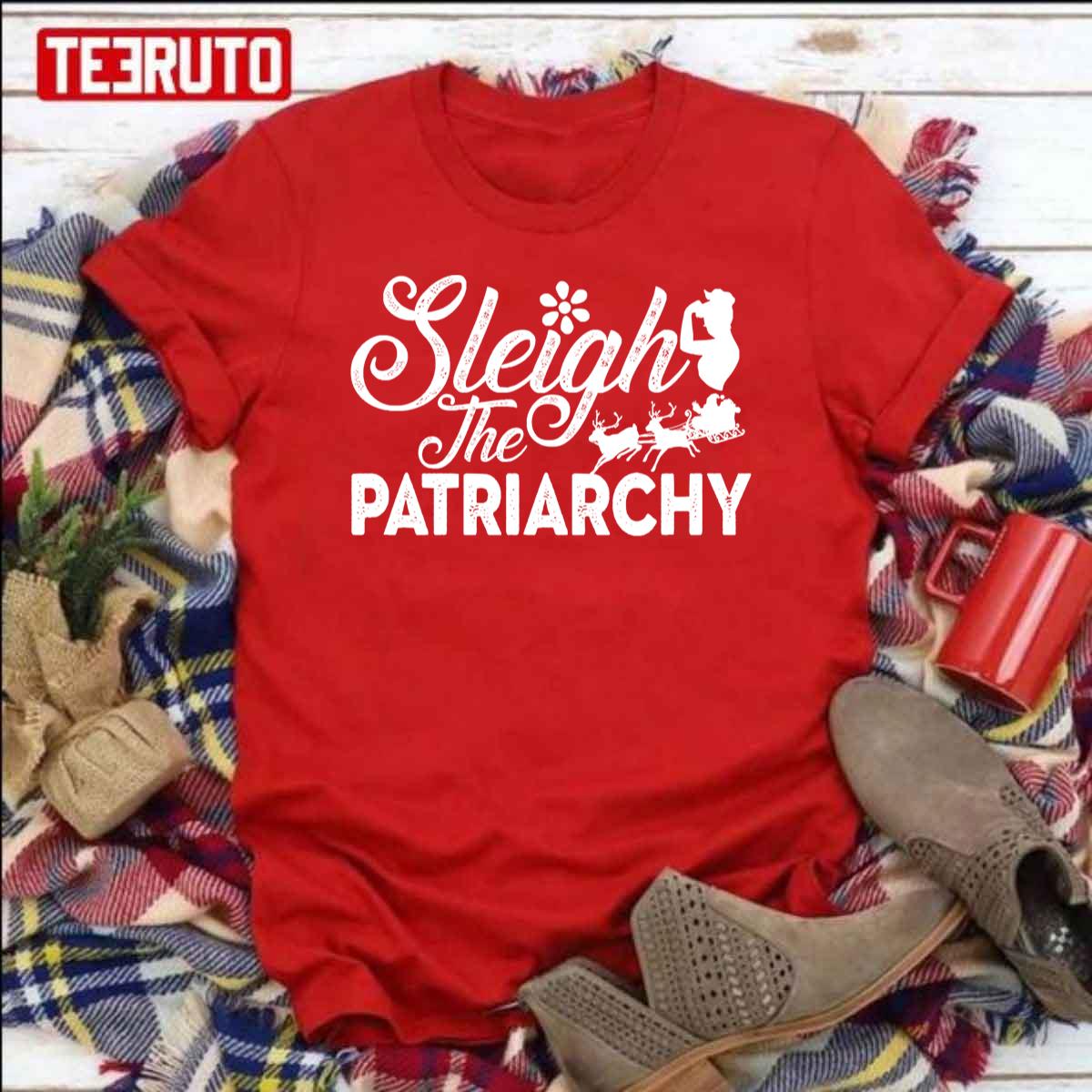 Sleigh The Patriarchy Feminist Christmas Holiday Unisex Sweatshirt