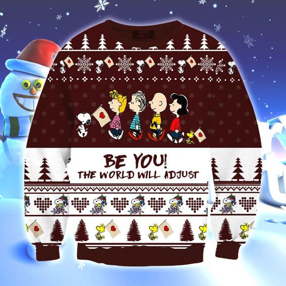 Snoopy Be You The World Will Adjust Ugly Wool Knitted Xmas Sweater
