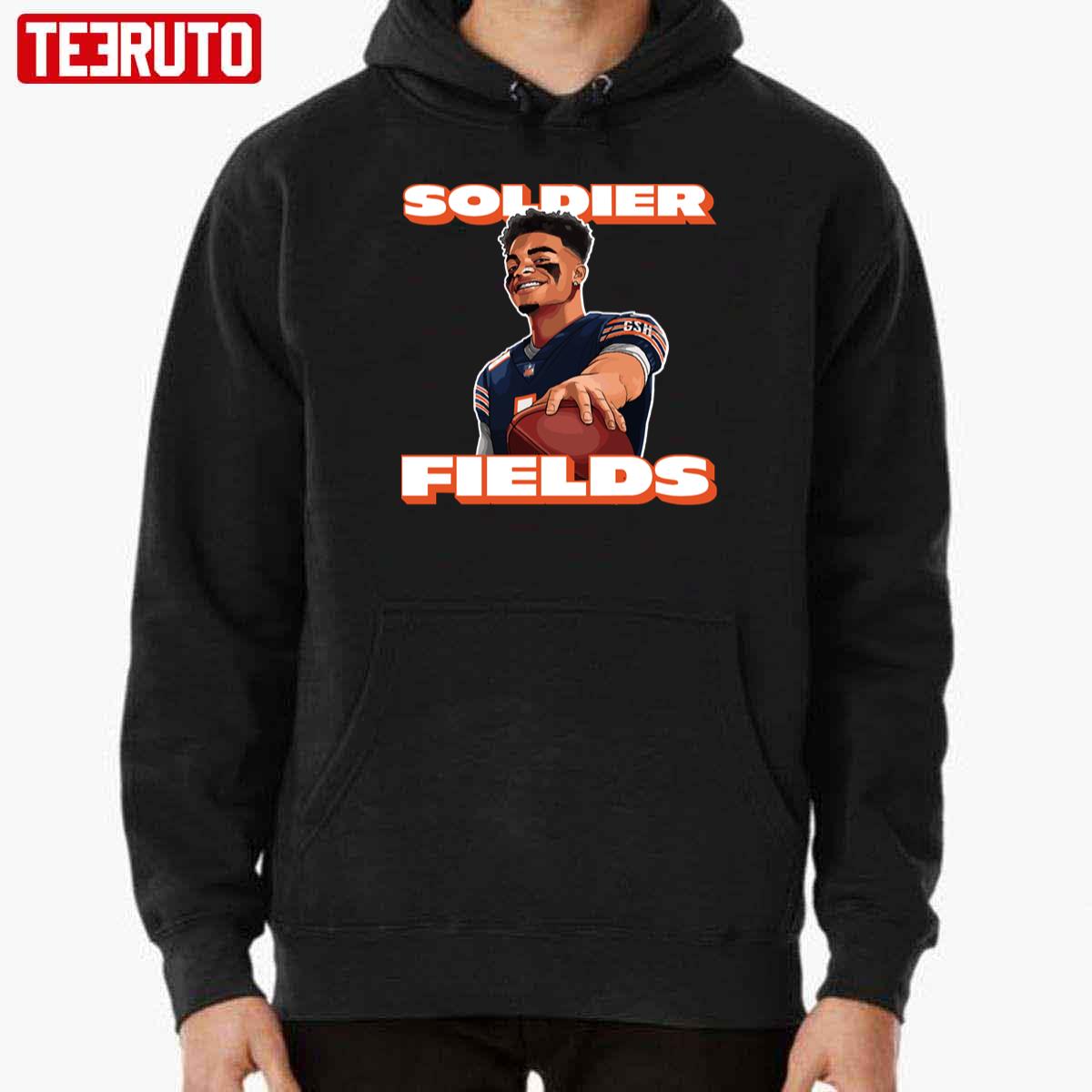 Official Soldier fields justin fields chicago bears shirt, hoodie