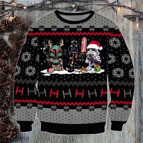 Star Wars Boba Fett Darth Vader Ugly Wool Knitted Xmas Sweater