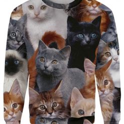 Sweater 3D Cat Collage Xmas