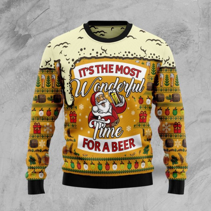 Sweater 3D Christmas Most Wonderful Time For Beer