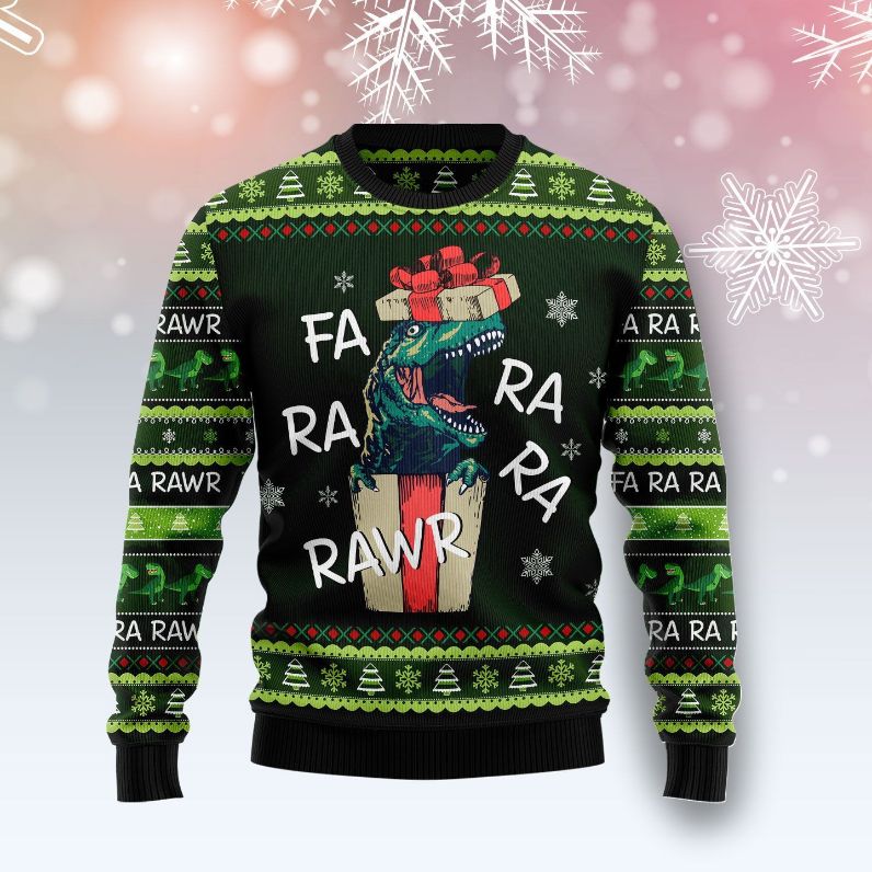 Sweater 3D Xmas Dinosaur Gift Farararawr