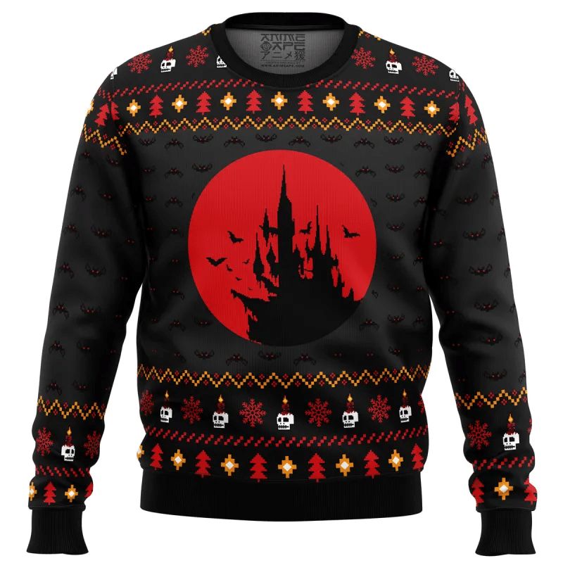 Sweater Castlevania Creepy Castle Xmas 3D