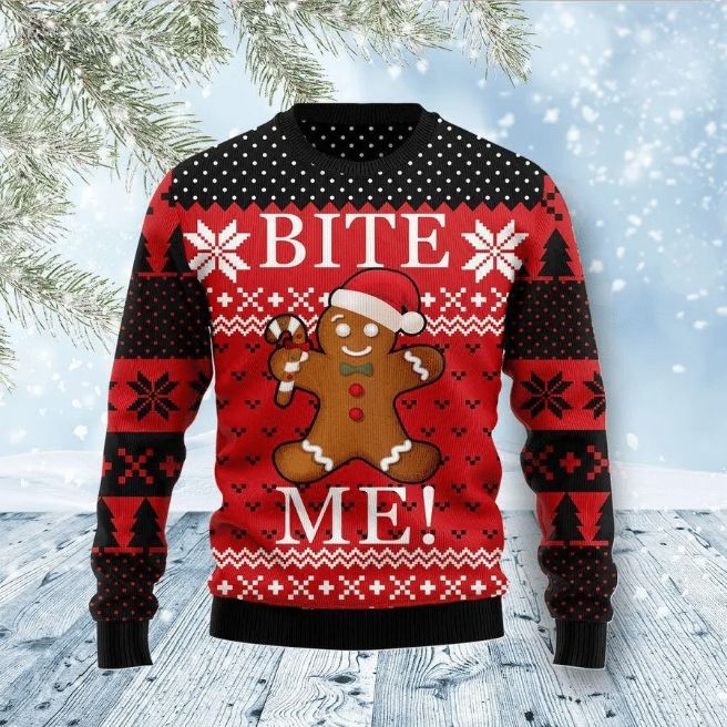 Sweater Christmas Bite Me 3D All Over Print