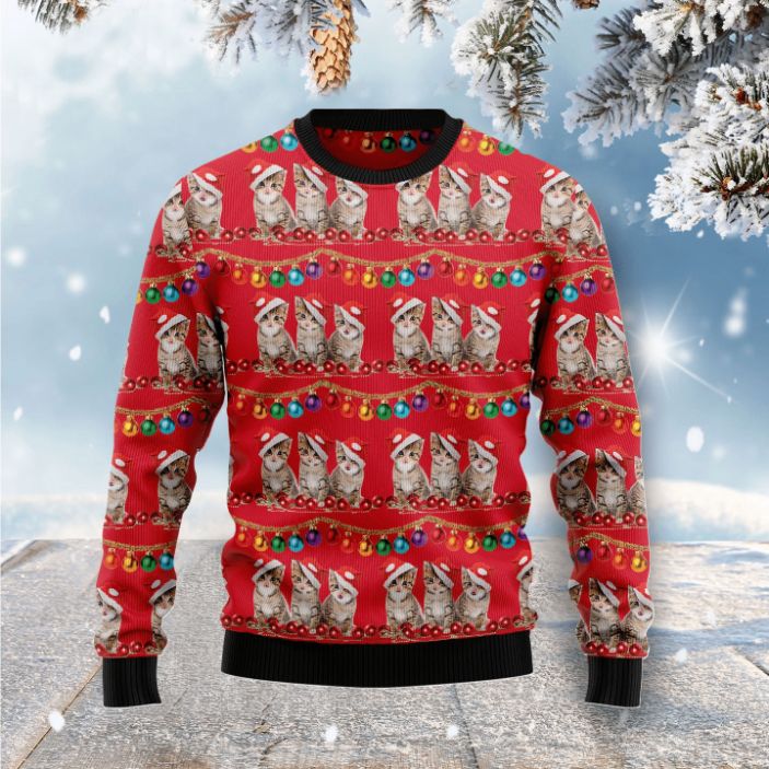 Sweater Christmas Cat Themed Kitten 3D