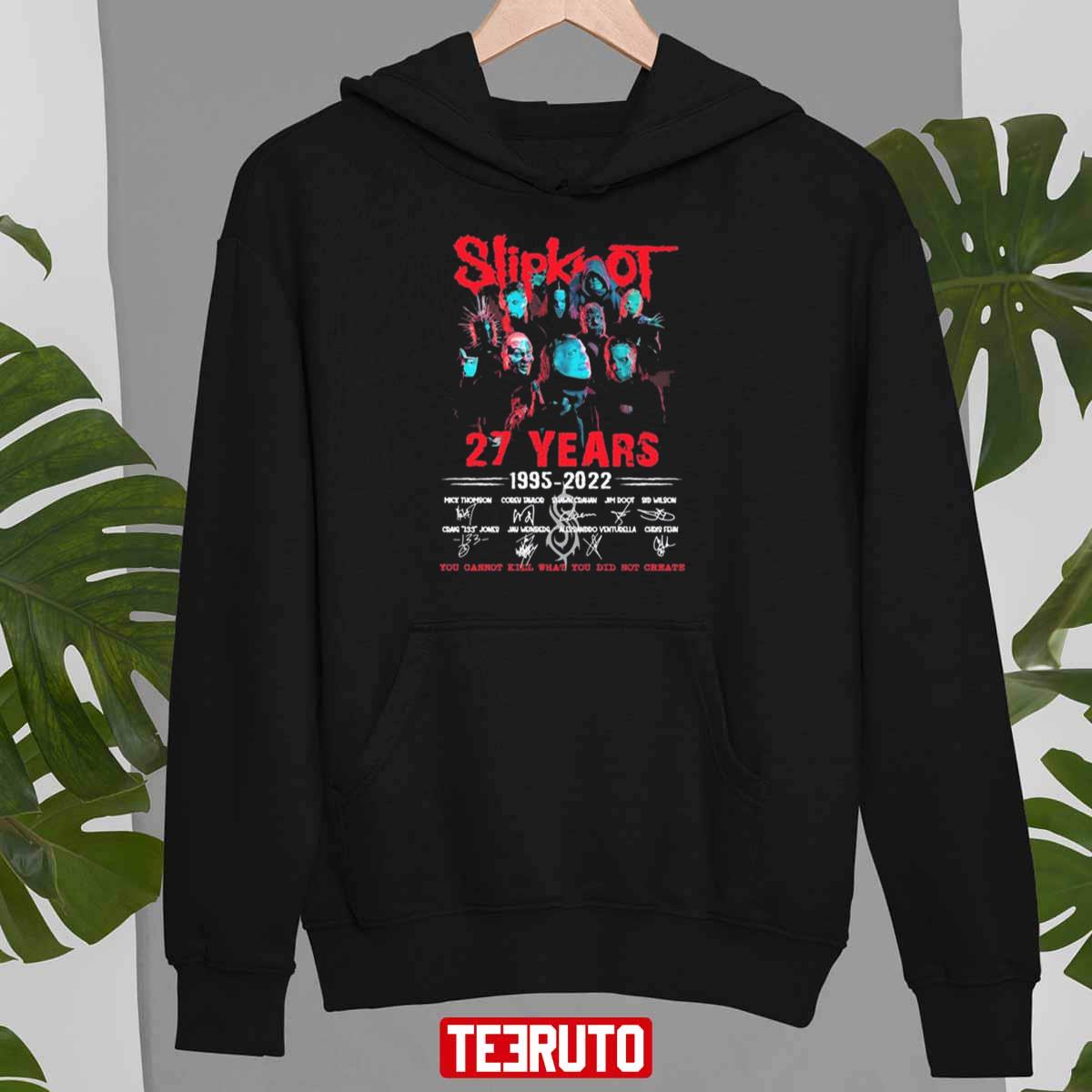 The Slipknot 27 Years 1995 2022 Signatures Unisex T-Shirt Hoodie