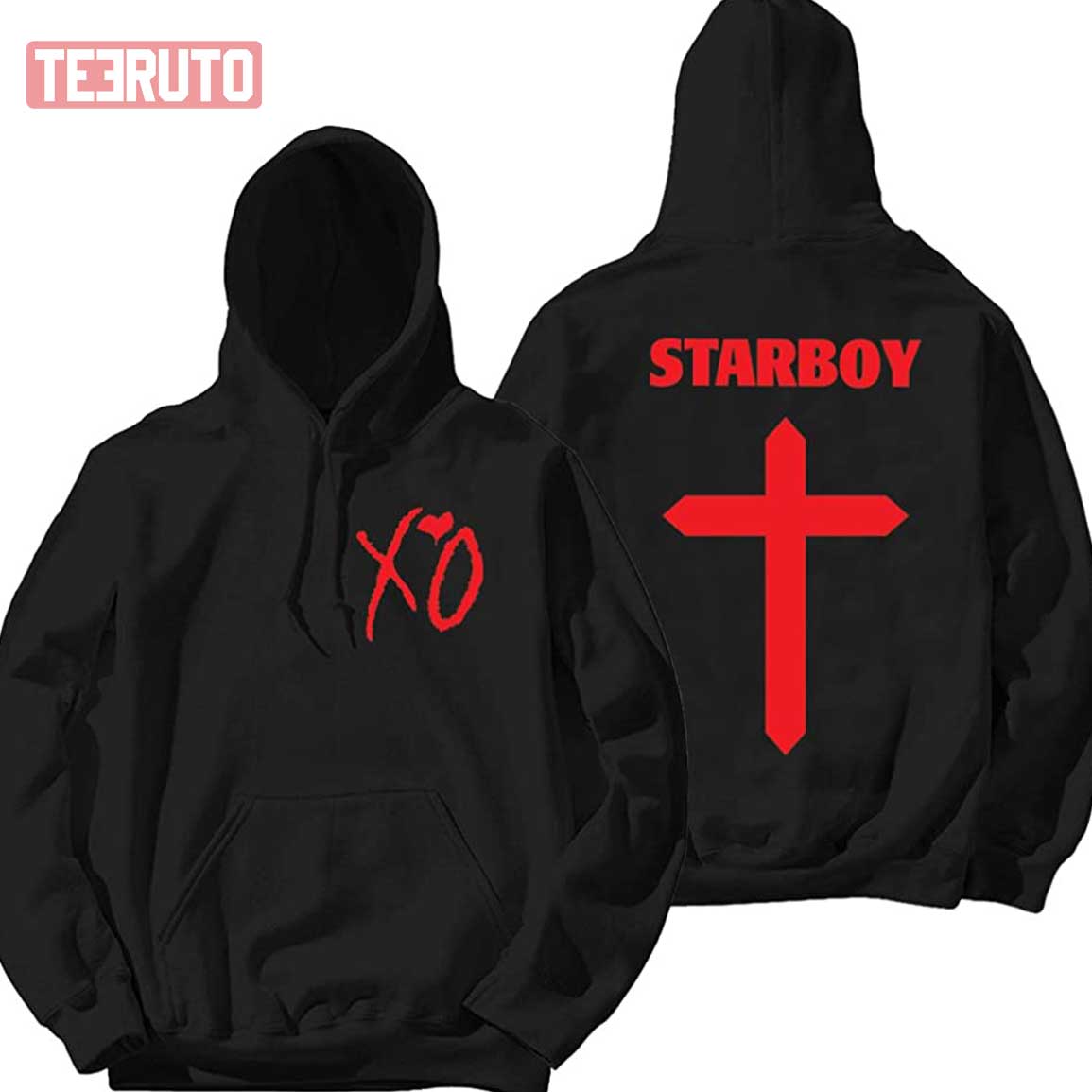 The Weeknd Starboy Cross Red Unisex Hoodie