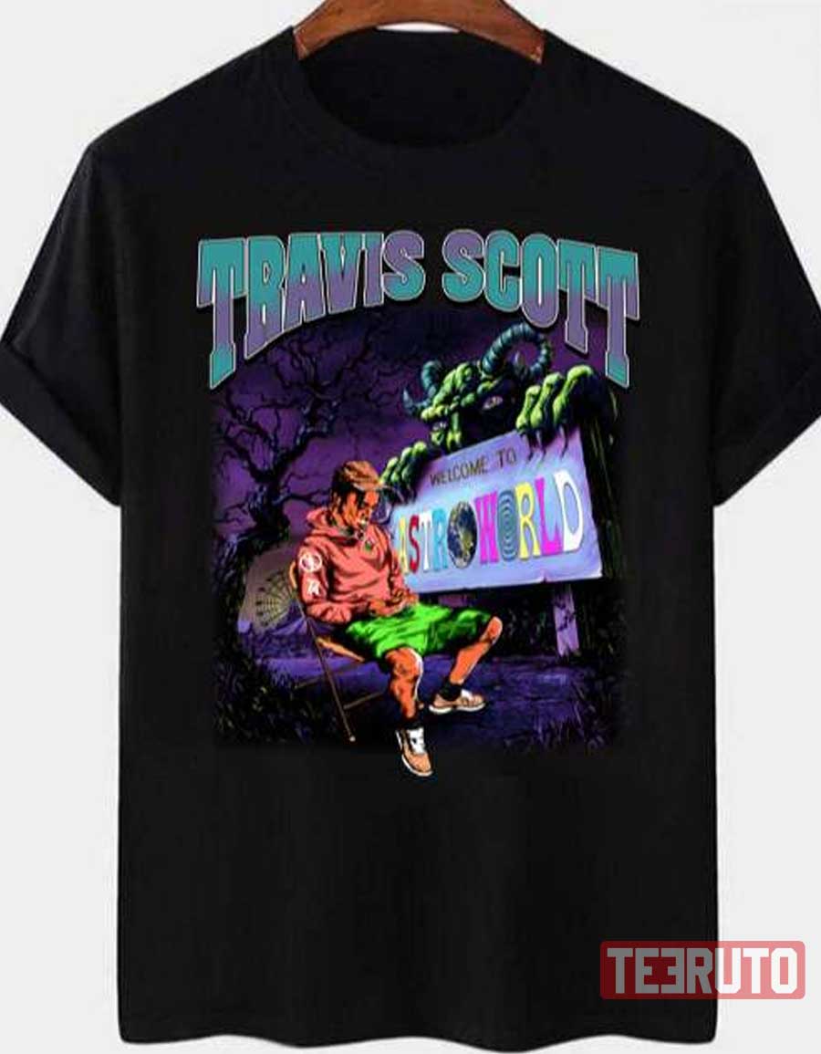 Travis Scott “Welcome To ASTROWORLD” Graphic Print T Shirt Adult Small