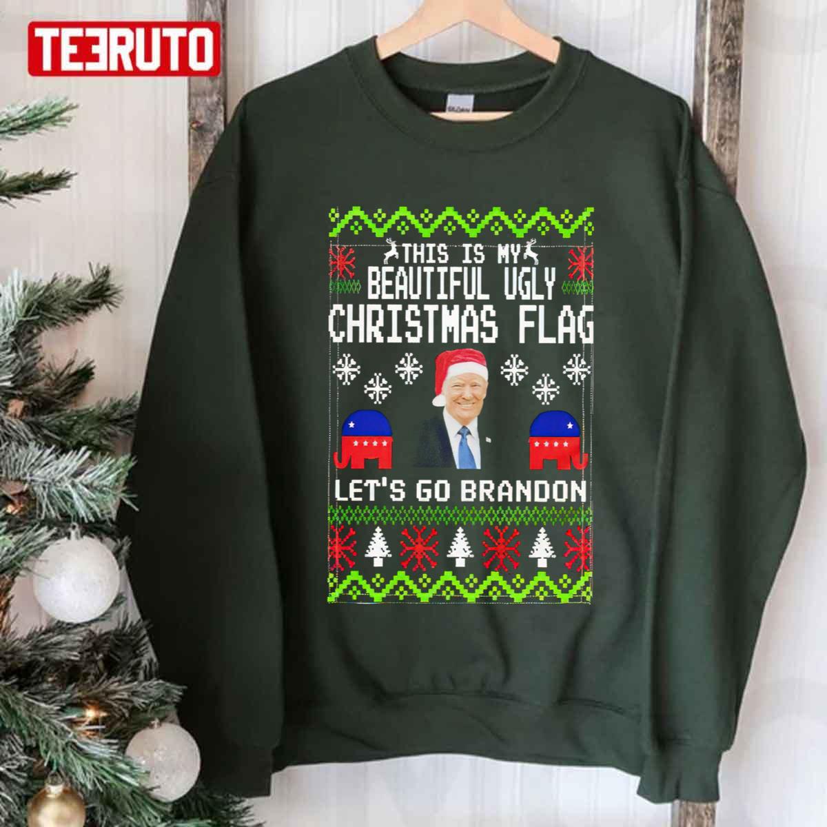 Trump Let’s Go Brandon Beautiful Ugly Christmas Unisex Sweatshirt