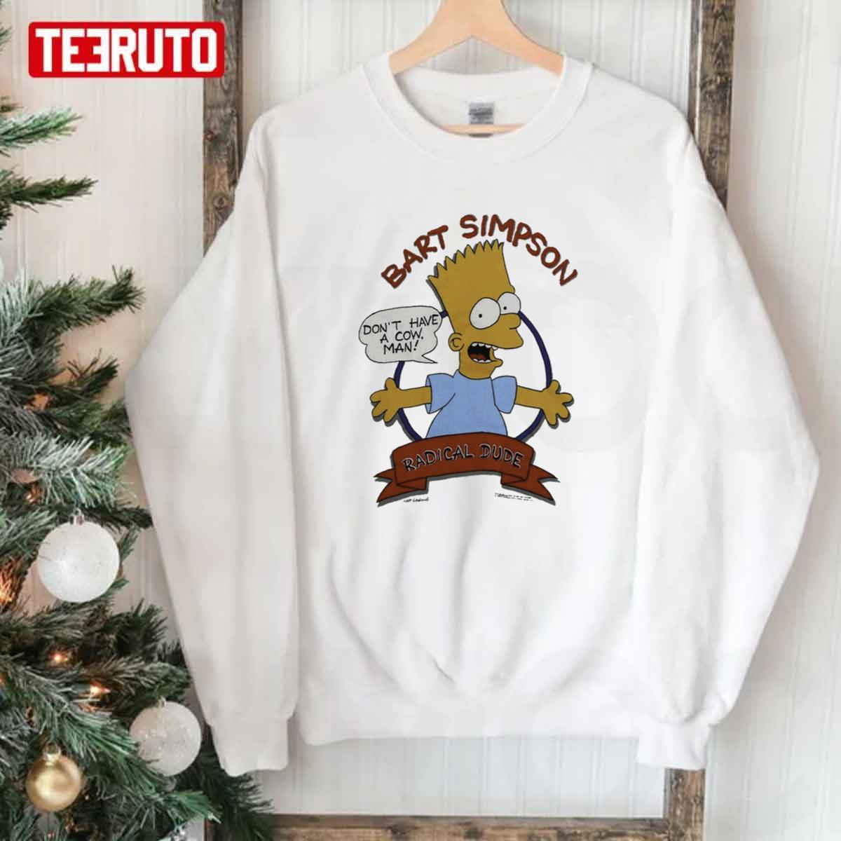 Vintage 1990 Bart Simpson Radical Dude Unisex Sweatshirt