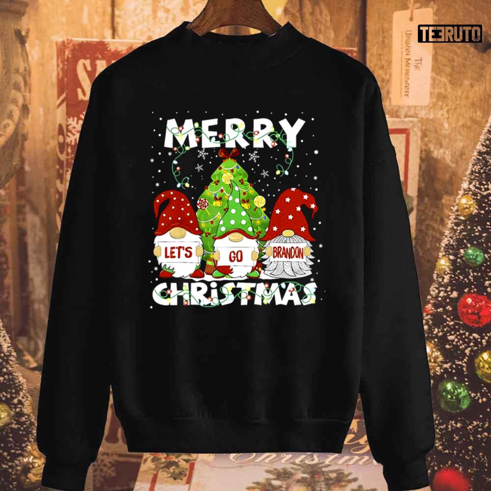 Vintage Merry Christmas Let’s Go Gnomies Brandon Anti Biden Unisex Sweatshirt