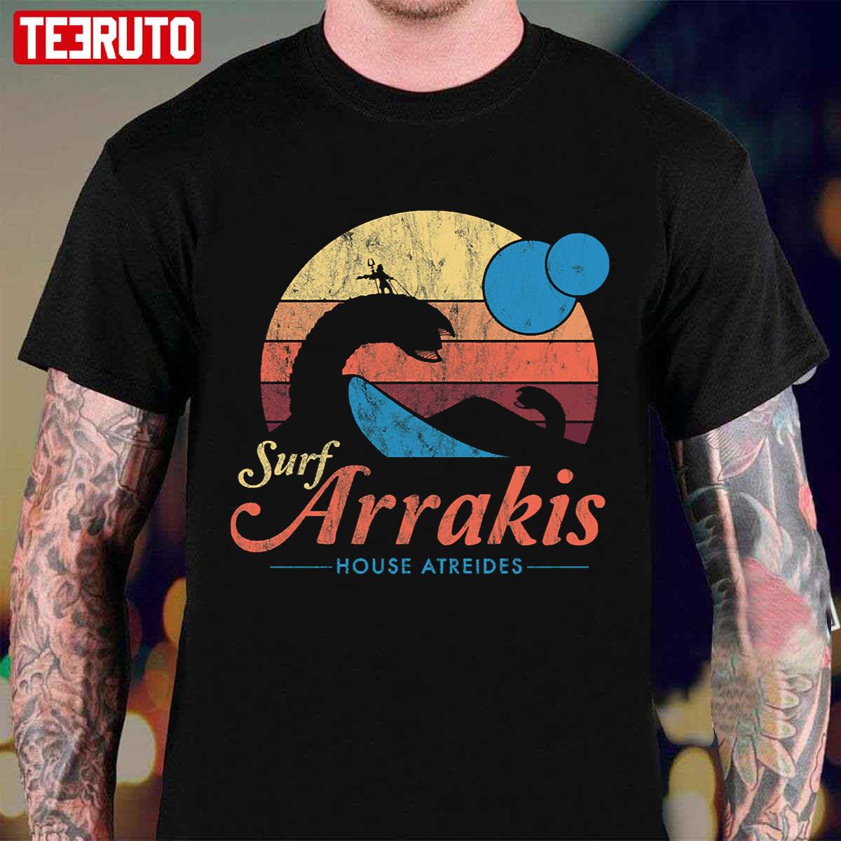 Visit Arrakis Vintage Distressed Surf Dune Sci Fi Vintage Movie Unisex T-Shirt