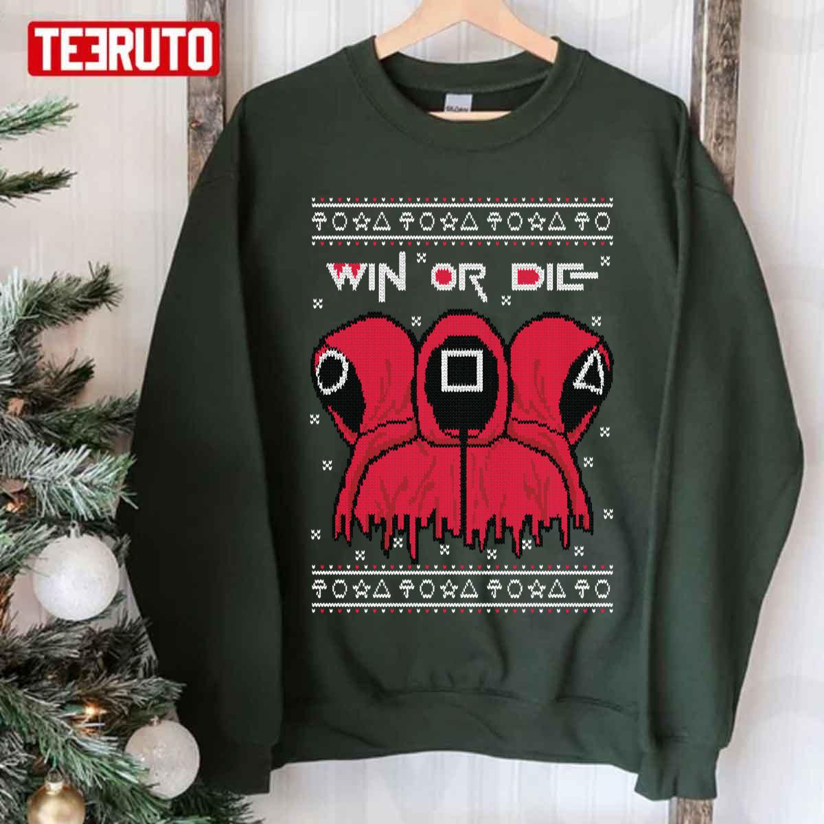 Win Or Die Squid Game Christmas Ugly Unisex Sweatshirt