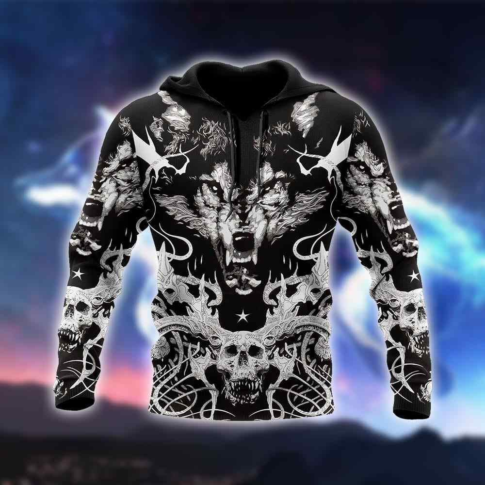 Wolf Tattoo 3D Hoodie