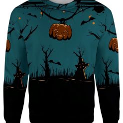 Xmas Cemetary Halloween Scene 3D Sweater