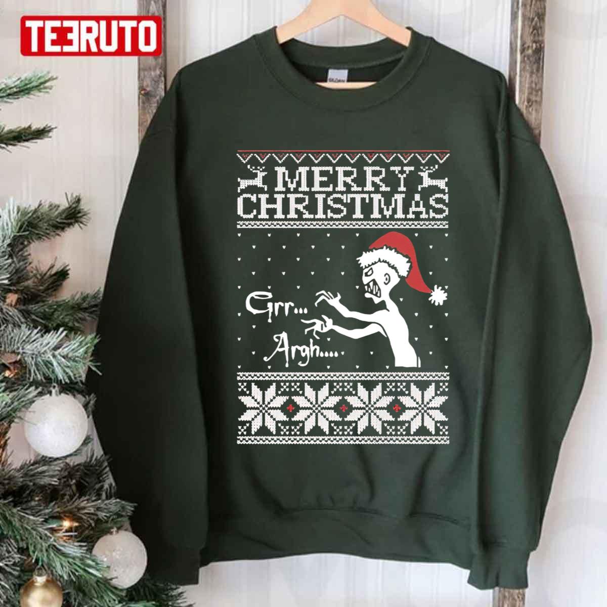 Zombie Grr Argh Ugly Christmas Unisex Sweatshirt