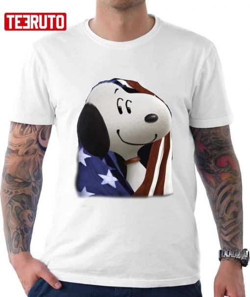 American Flag In Snoopy 4th Of July T-Shirt