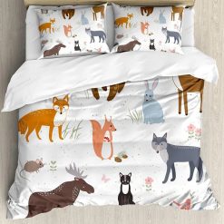 Animals White Bedding Set