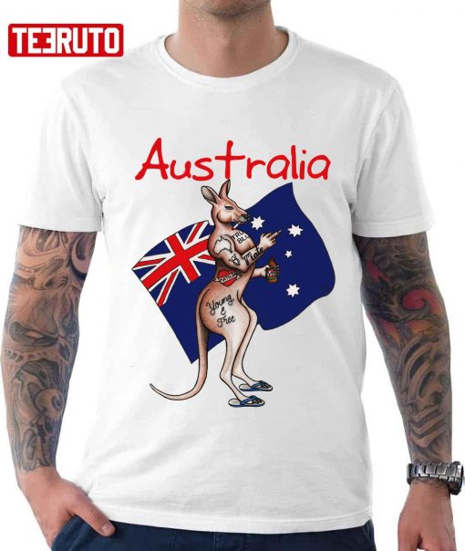 Australia Flag Kangaroo Unisex T-Shirt