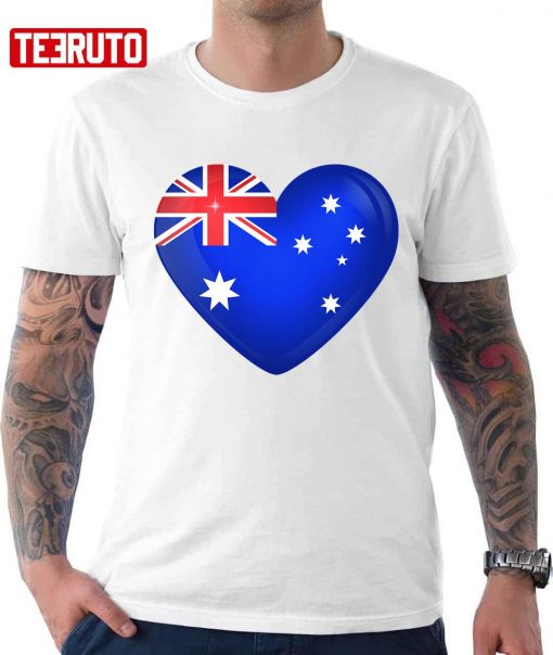 Australian Flag Heart I Love Australia Unisex T-Shirt