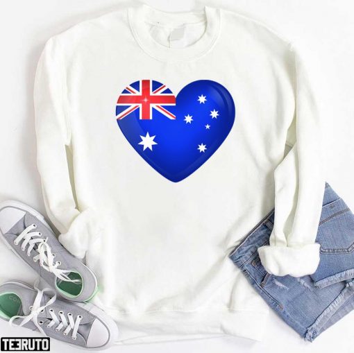 Australian Flag Heart I Love Australia Unisex T-Shirt