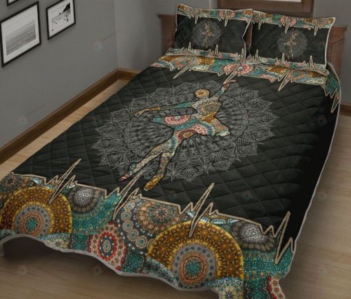 Ballet Dance Mandala Quilt Bedding Set