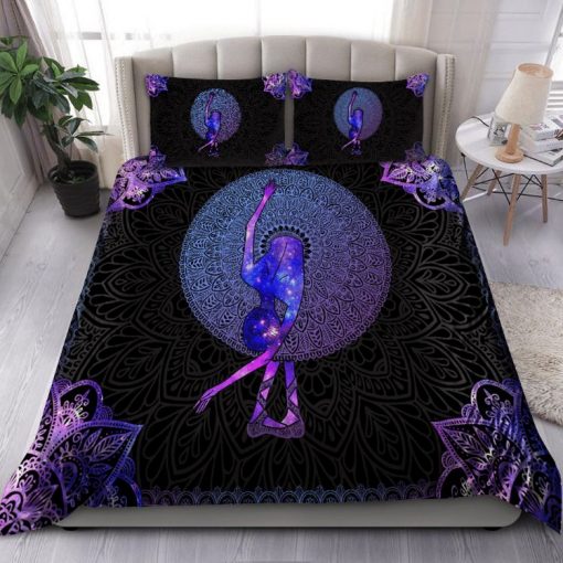 Ballet Girl And Mandala Pattern Bedding Set