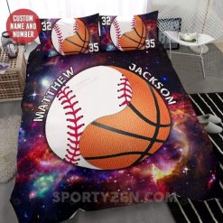 Baseball And Basketball Bedding Set