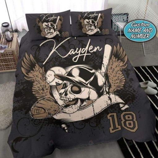 Baseball Skull Bedding Set